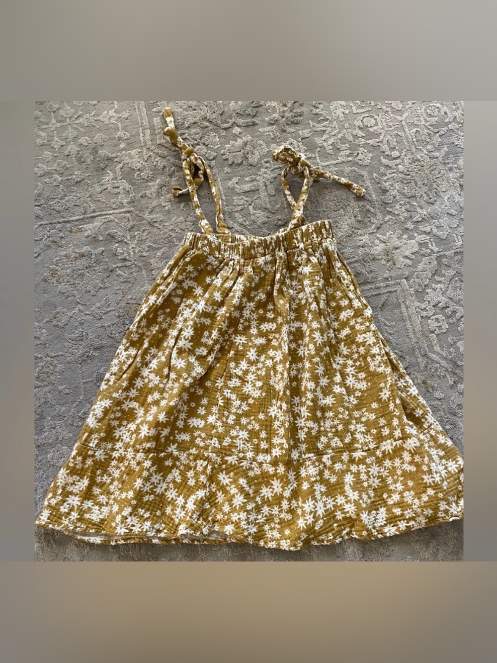 Rylee+Cru floral mustard colored dress